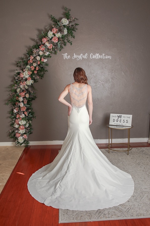 Sparkle beaded back of wedding dress. Weddings with Joy